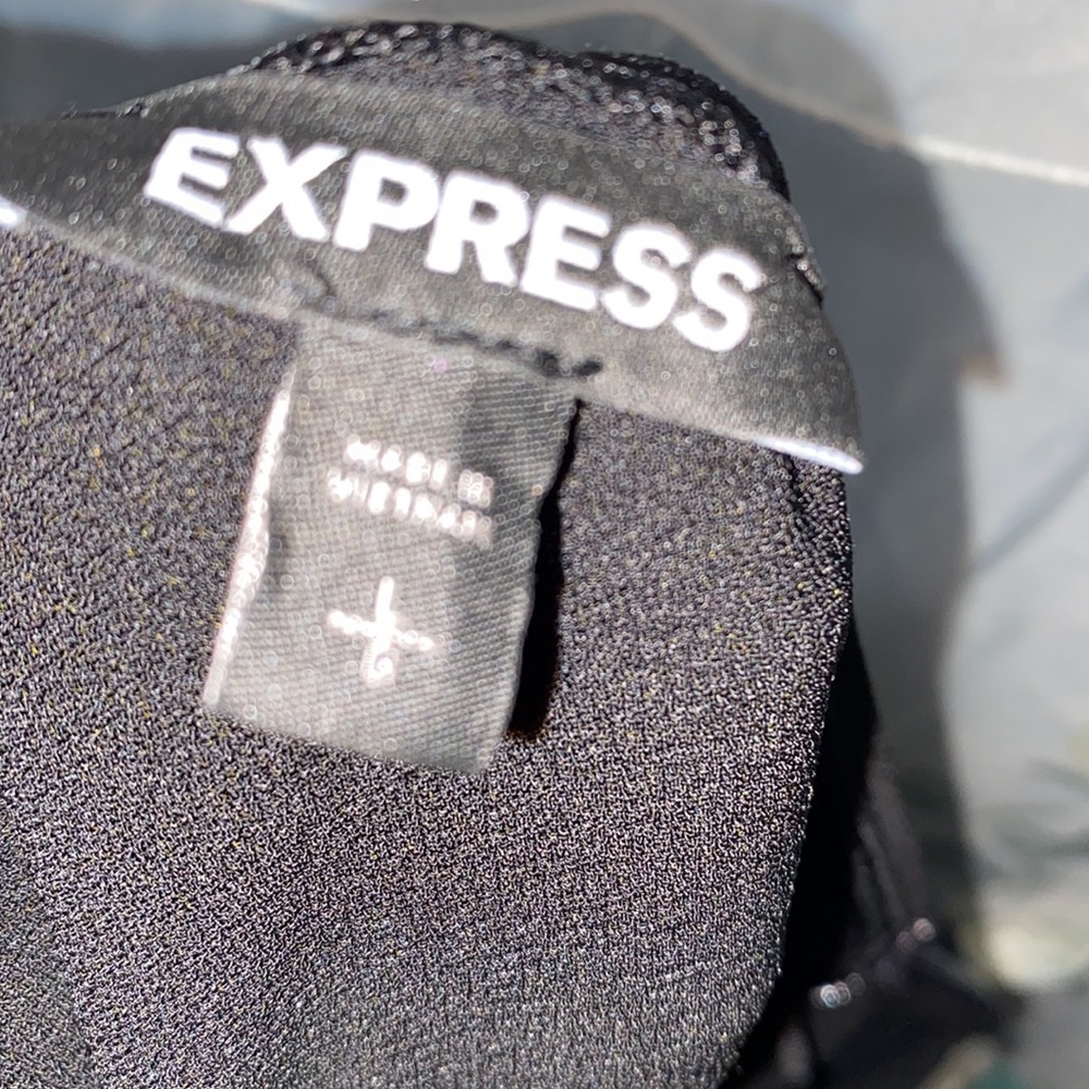 Express Polyester/Spandex Strapless Black Tie Top… - image 5